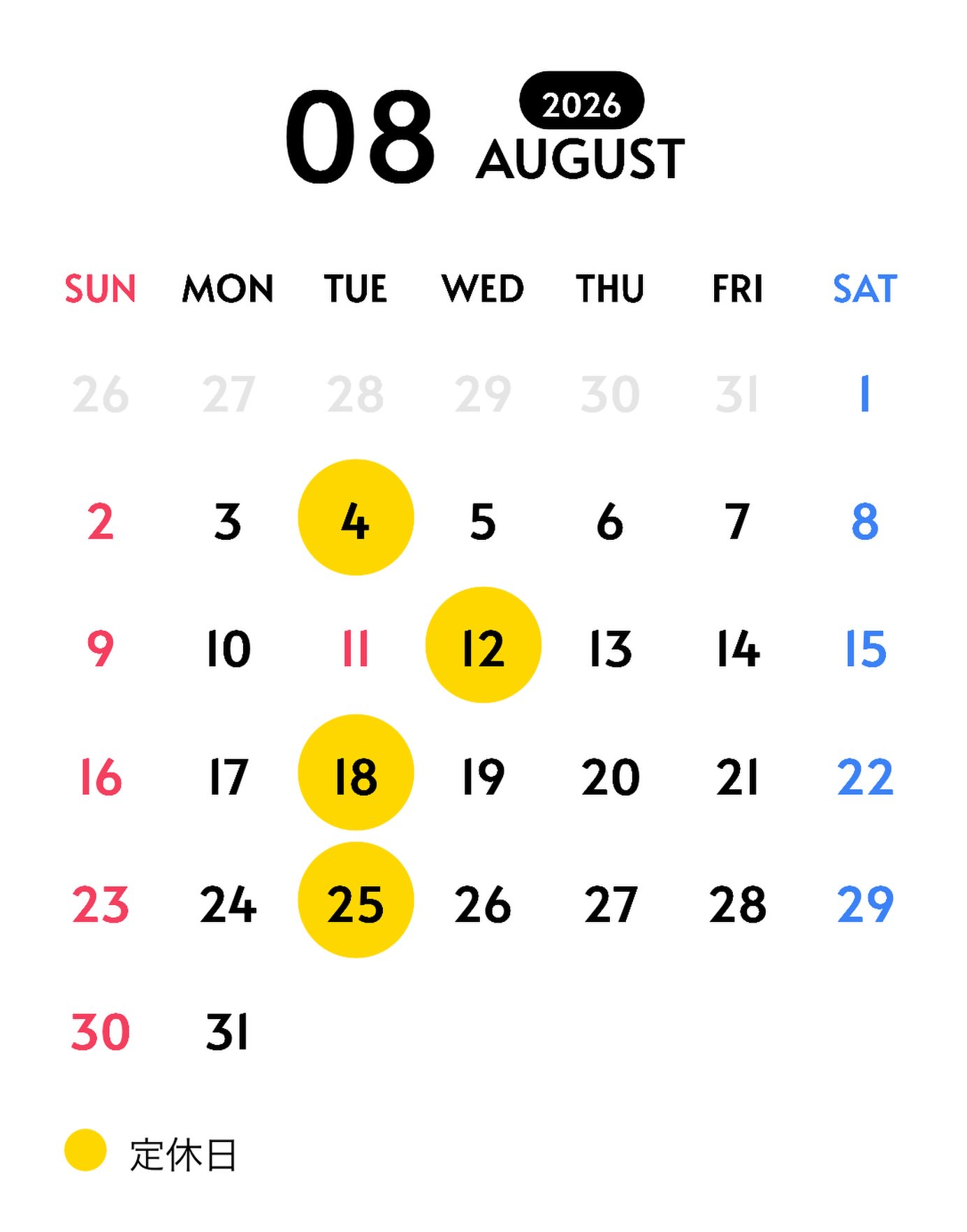 8月の定休日🌕
通常は火曜日定休ですが
8月11日（祝）は営業いたします
翌日12日（水）お休みになります

#代官山ゴルフ倶楽部 #キャディバッグ #ヘッドカバー #ゴルフバッグ #ラブゴルフ正規販売店